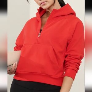 Athleta Red Half-Zip Hoodie